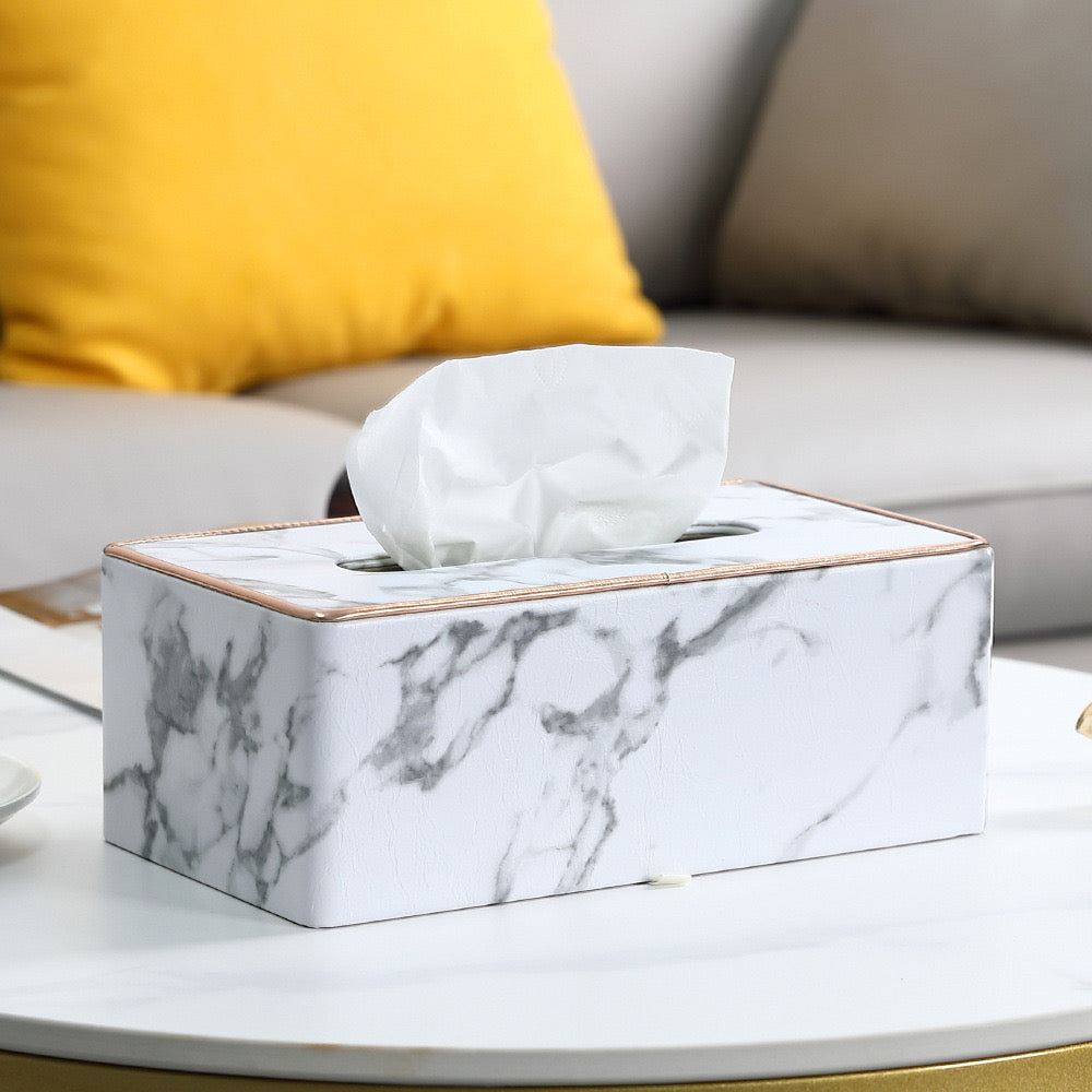 Rectangular Tissue Box Holder placed on the table