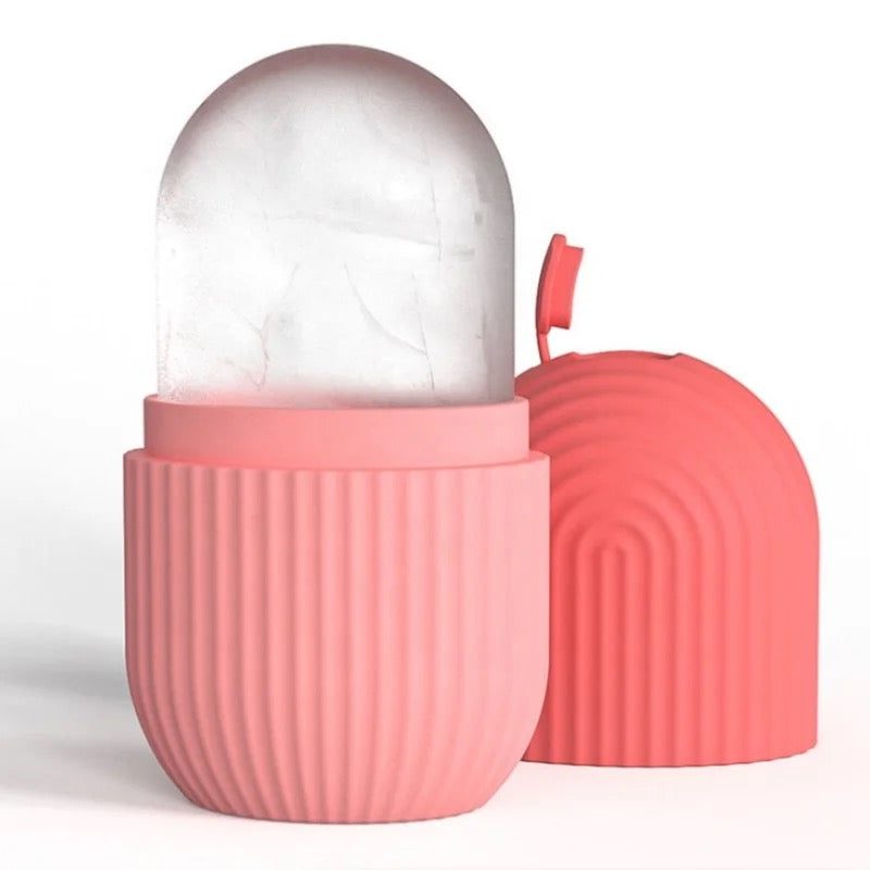 Silicone Ice Roller Massager in pink color