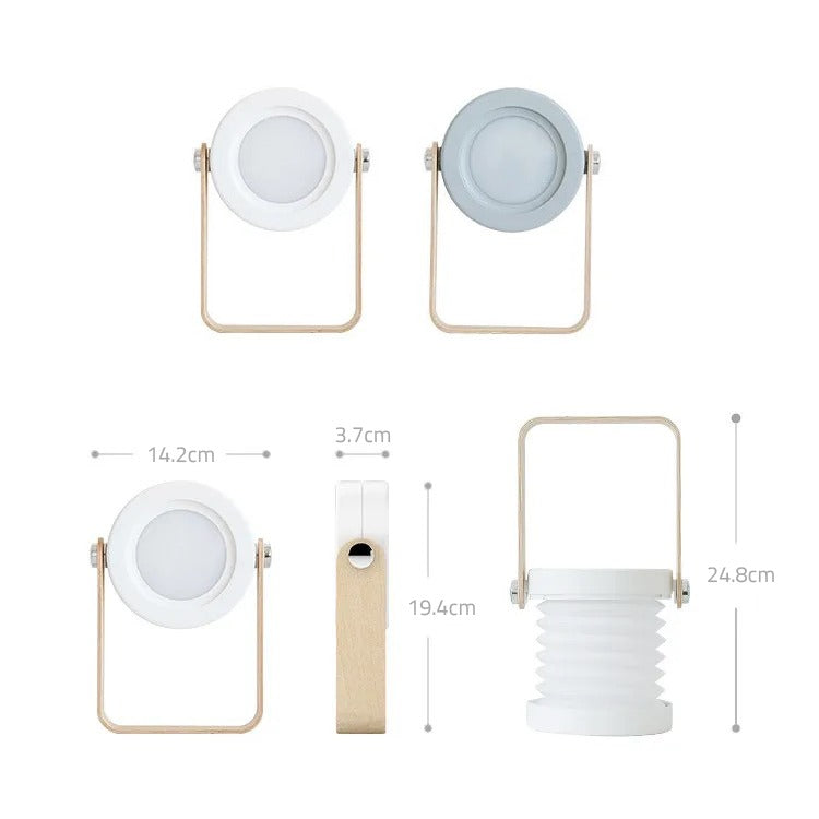 Retractable Table Lamp with USB Rechargeable, displaying its size