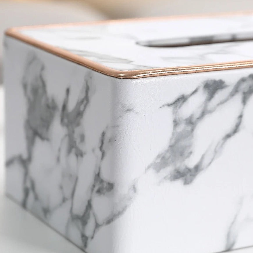 Rectangular Tissue Box Holder with gold border