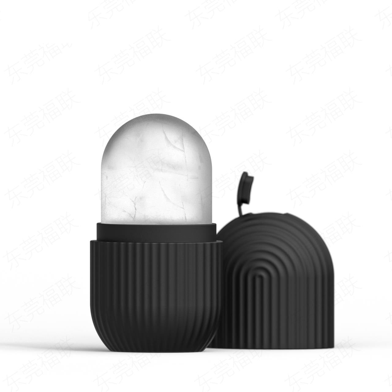 Silicone Ice Roller Massager in black color