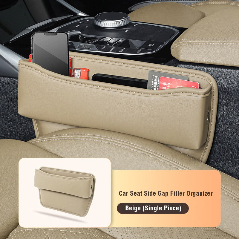 Car Seat Gap Storage Box Organizer in beige color