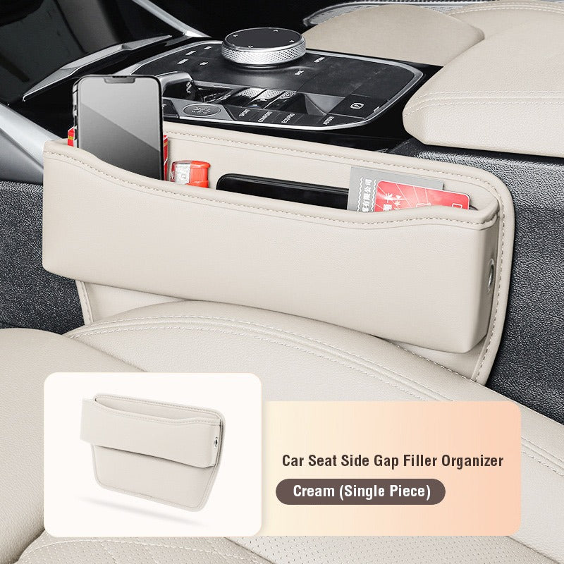 Car Seat Gap Storage Box Organizer in cream color