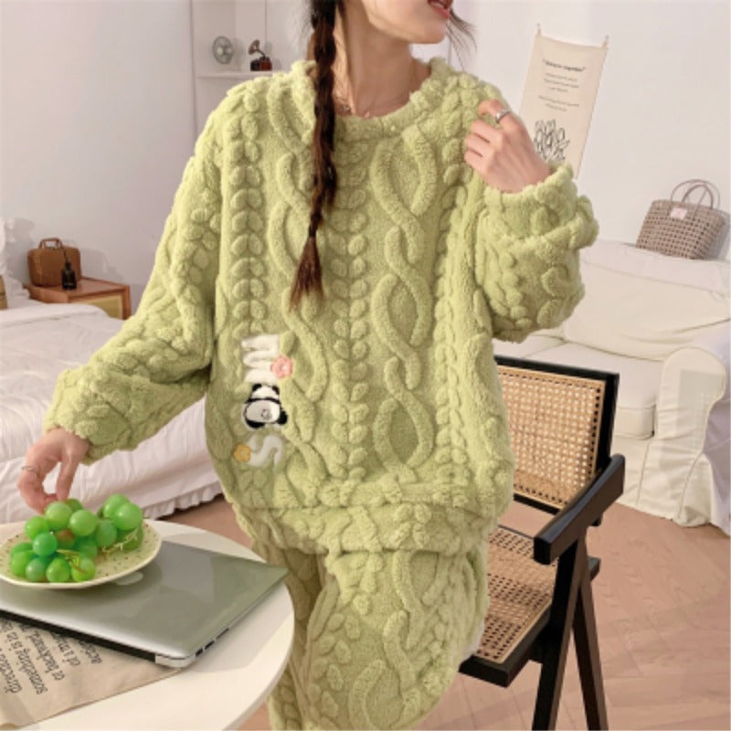 women in pajama winter wear