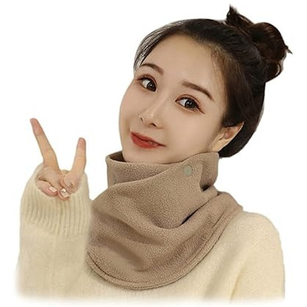lady wearing Winter Fleece Neck Scarf