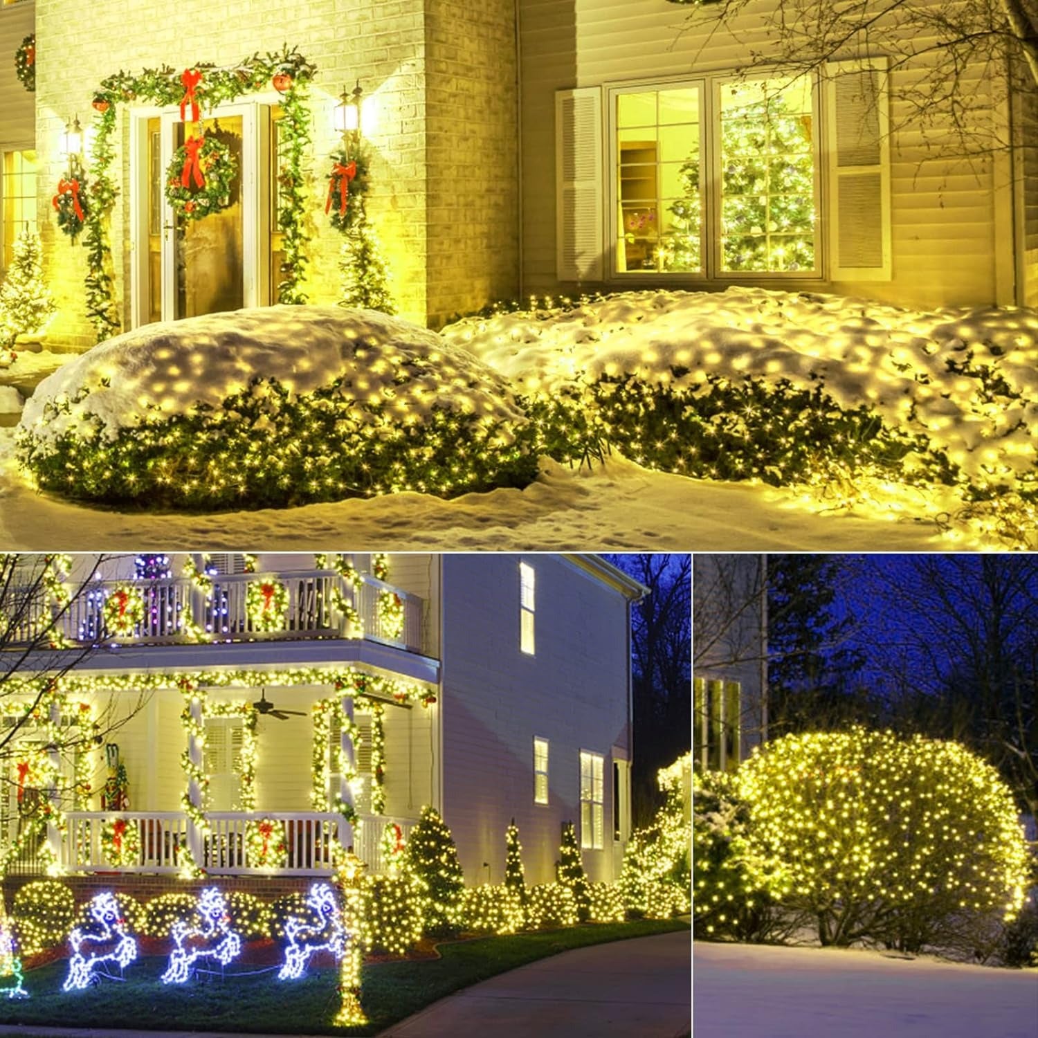 outdoor decor done using Solar LED Mesh String Lights