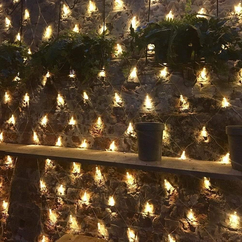 Solar LED Mesh String Lights for outdoor decor
