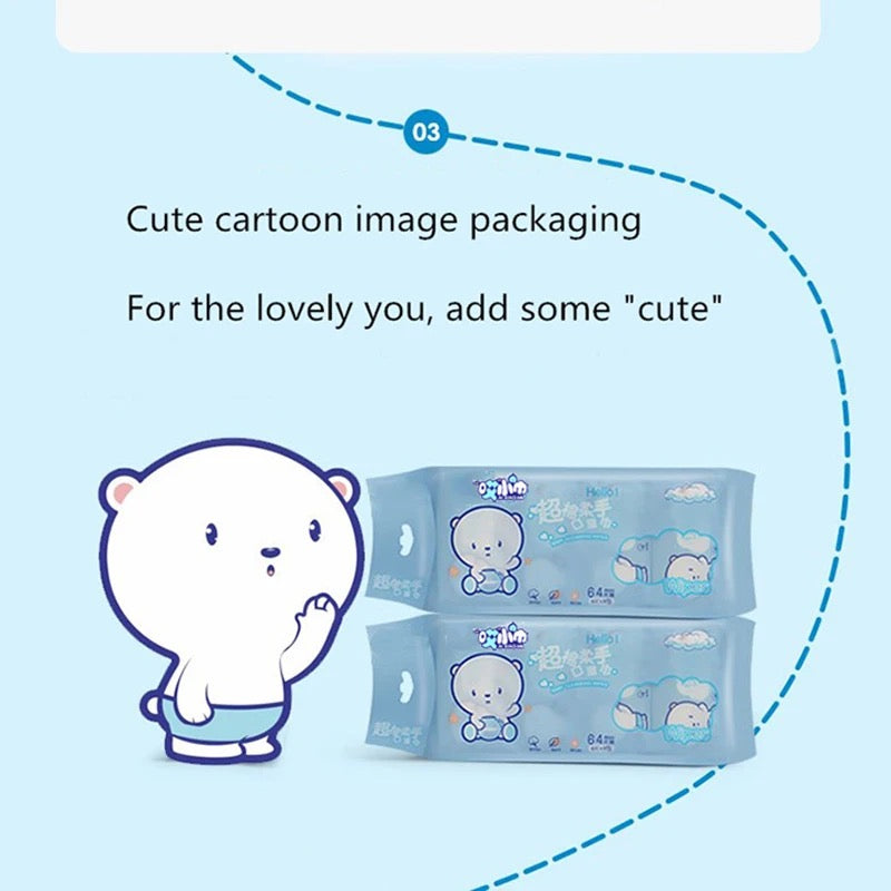 cute packaging of Mini Hand and Wet Wipes