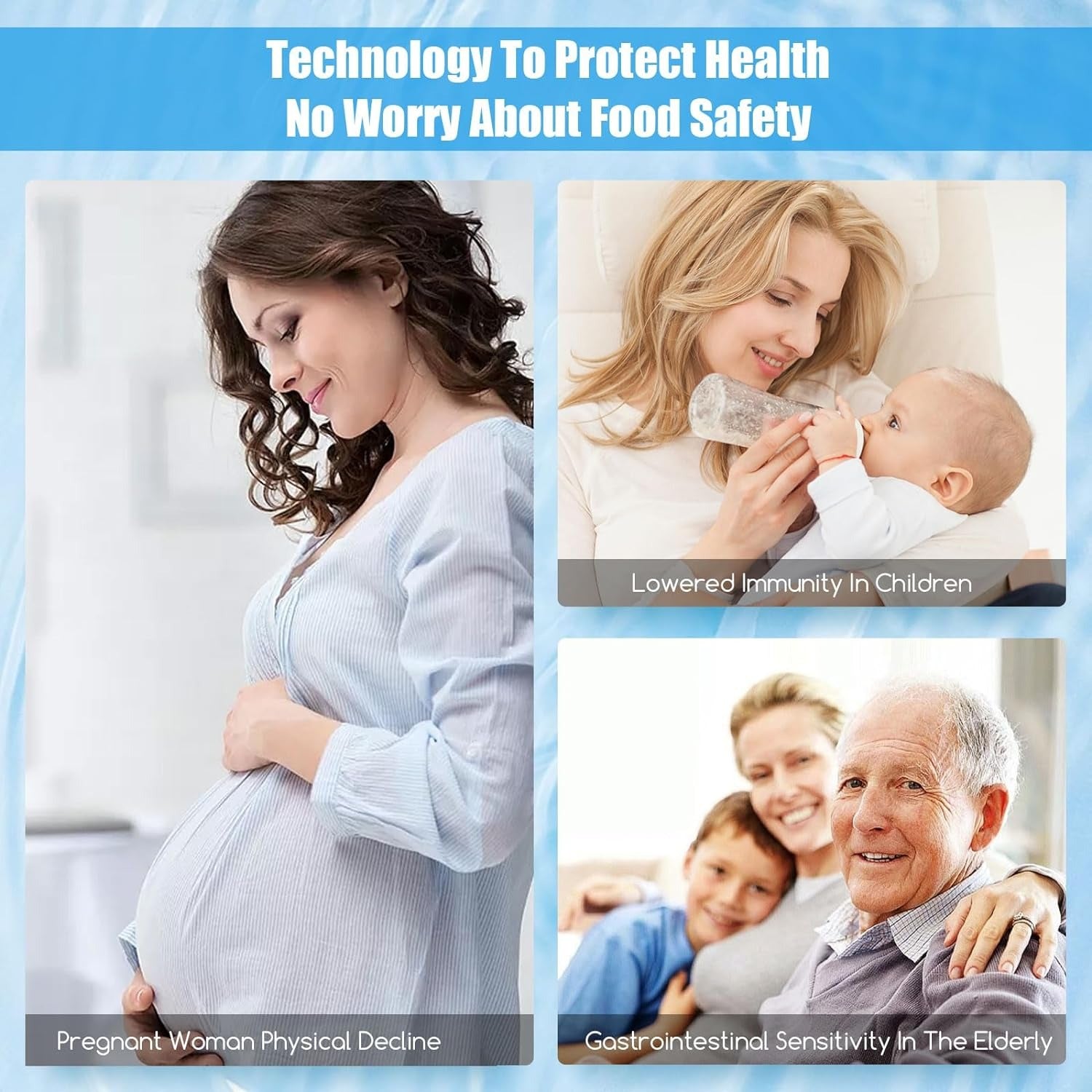 Electric Waterproof Fruit and Vegetable Washing Machine protects pregnant women, children, elderly from bacteria from fruits & vegetables