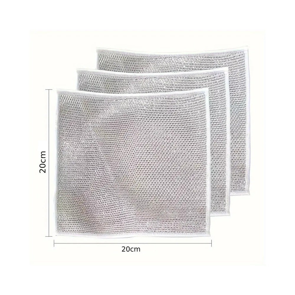 Non-Scratch Wire Dishcloth, Dishwashing Rags, Reusable Wire Cleaning Cloth For Kitchen, Sinks, Pots, Pans