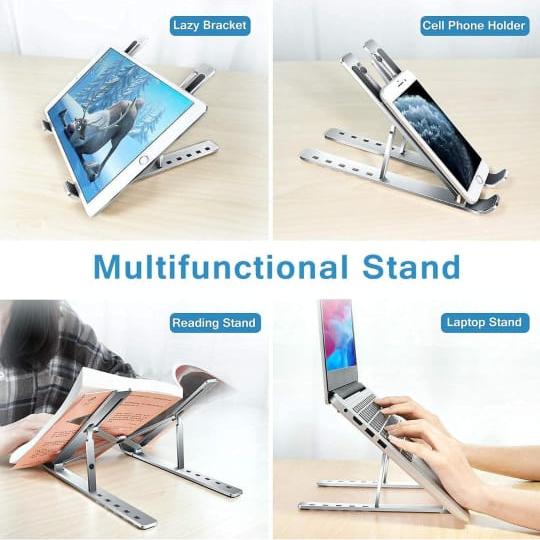 Multi- Use Of Foldable Aluminum Laptop Holder Rack.