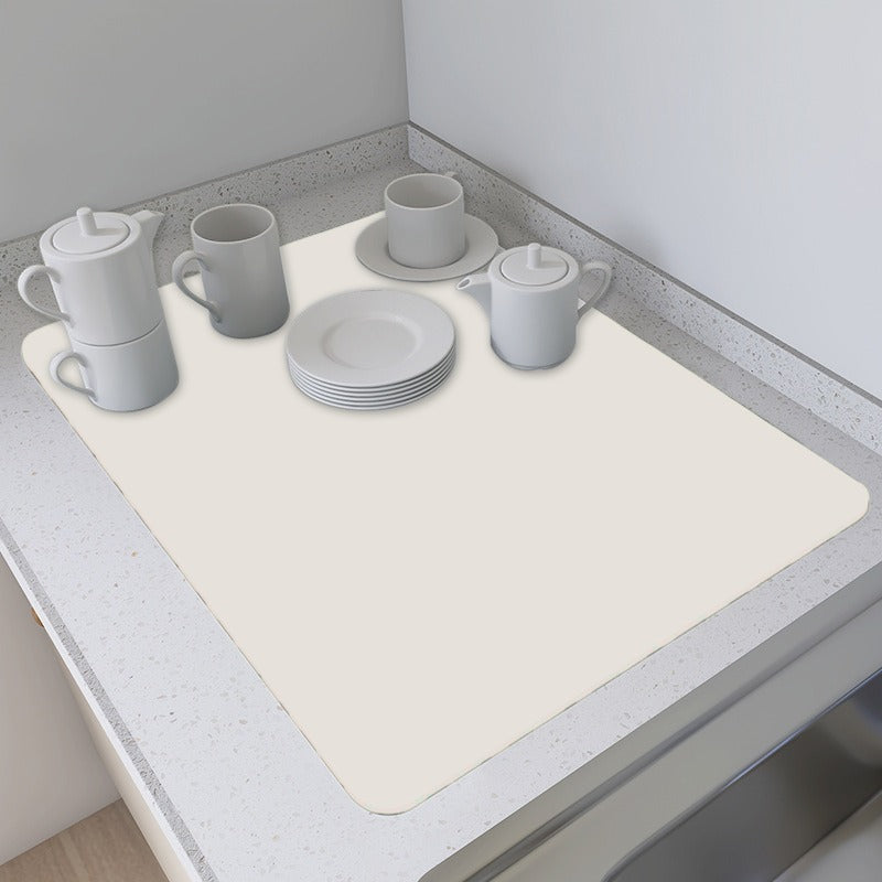 Dish Drying Mat, Non-Slip Kitchen Super Absorbent Draining Mat, Coffee Machine Mat for Countertop