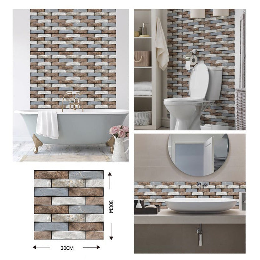 A Bathroom Wall is Protected With 3D Wall Stickers.