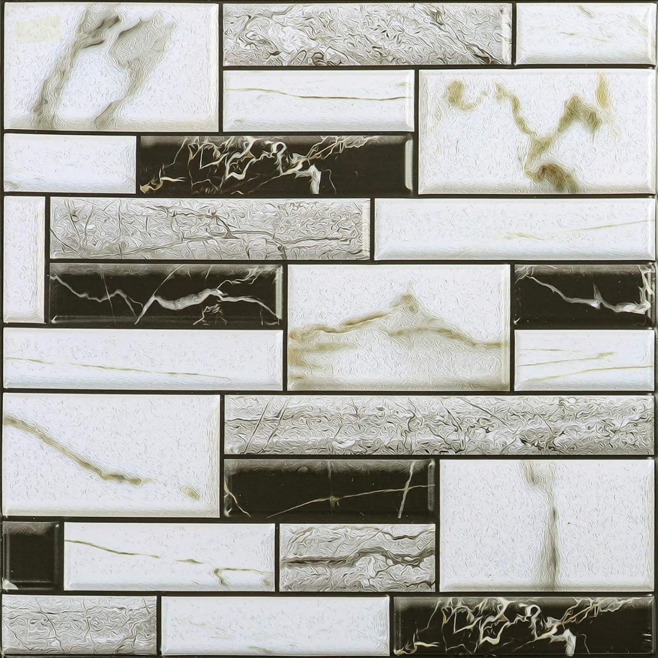 ملصقات حائط ثلاثية الأبعاد، 10 قطع بنمط الطوب ذاتي اللصق، ألواح حائط مقاومة للماء للحمام والمطبخ وغرفة المعيشة