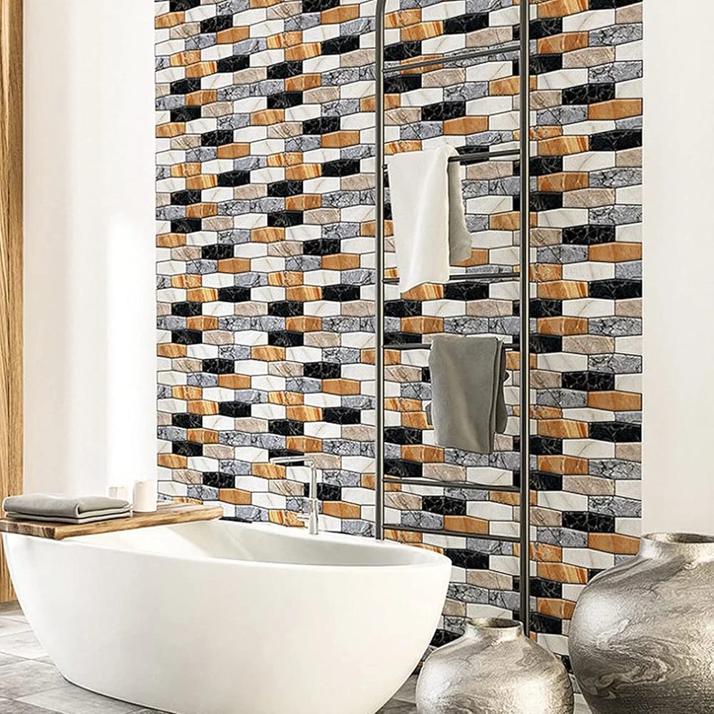 ملصقات حائط ثلاثية الأبعاد، 10 قطع بنمط الطوب ذاتي اللصق، ألواح حائط مقاومة للماء للحمام والمطبخ وغرفة المعيشة