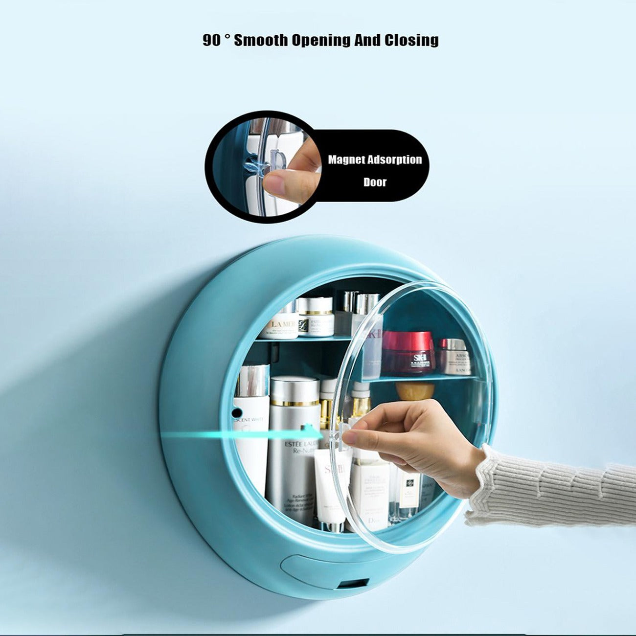 Wall Mount Large Capacity Bathroom Cosmetics Storage Box