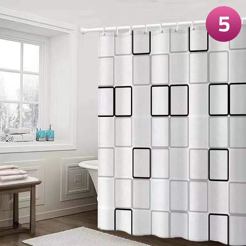 Waterproof Bathroom Shower Curtain Liner with Hooks