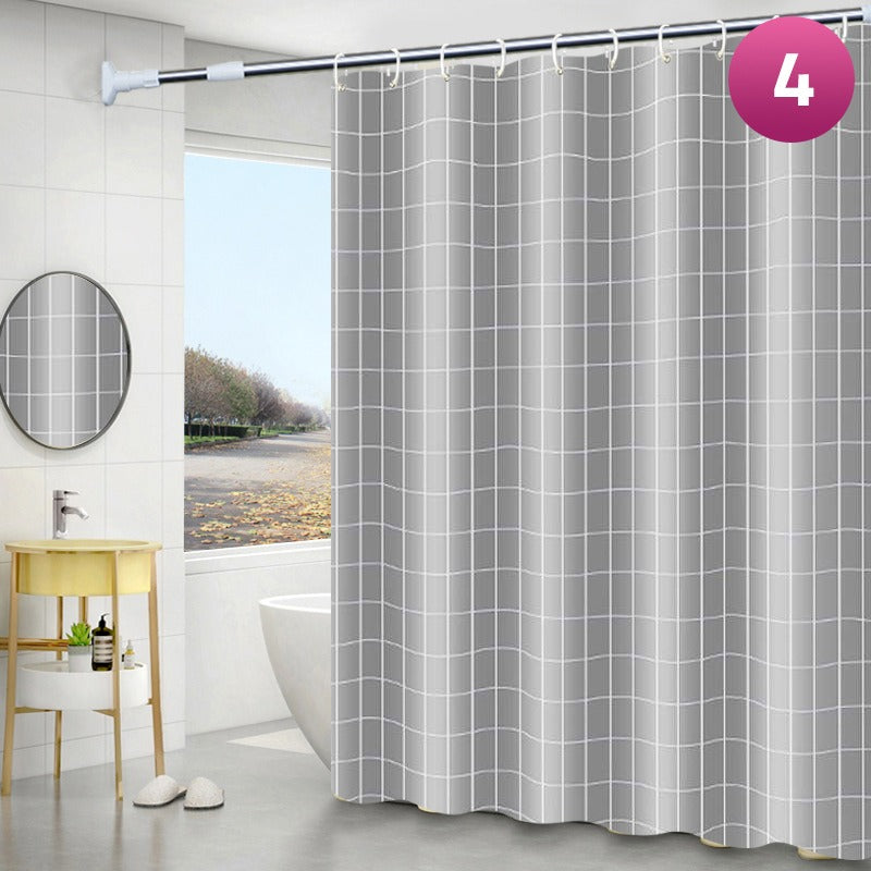 Waterproof Bathroom Shower Curtain Liner with Hooks