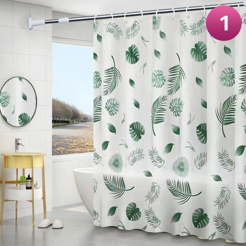 Waterproof Bathroom Shower Curtain Liner with Hooks