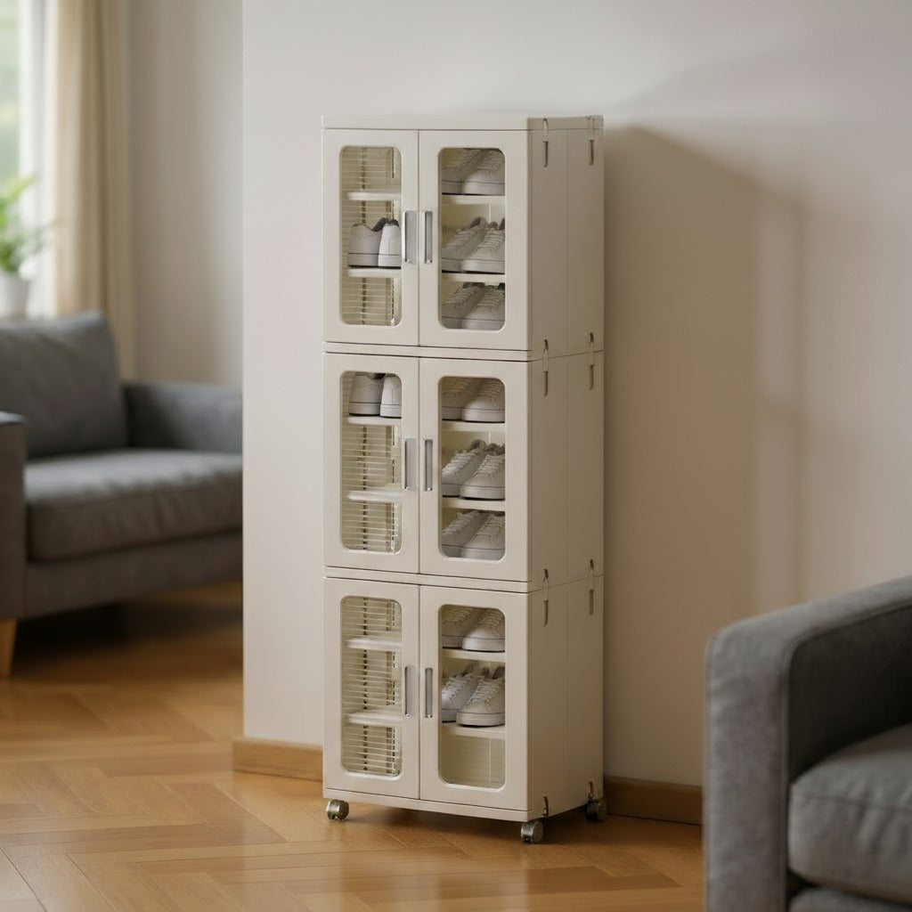 Home Storage Cabinet Organizer, Multi-Layer Rack Shelf for Clothes, Shoes, Toys & Household Essentials