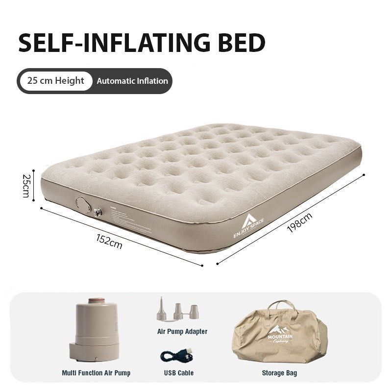 Portable Inflatable Mattress for Outdoor Camping Travel with Built-in Inflating Pump