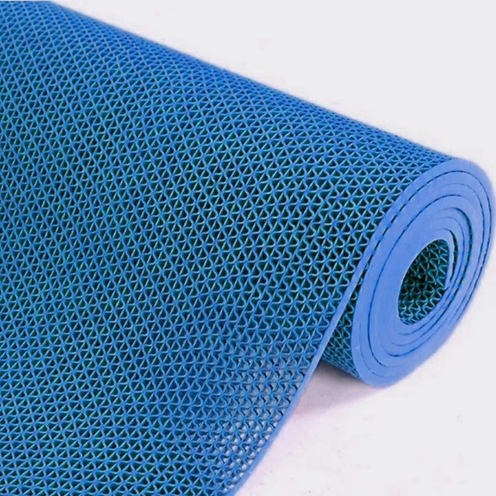 blue non slippery rug