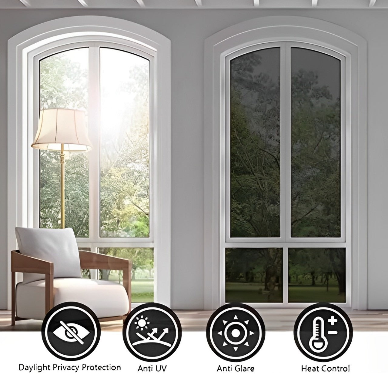 Window Privacy Film is Coated On The Windows Of The House.