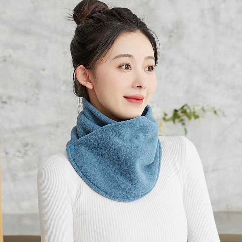 lady wearing Winter Fleece Neck Scarf