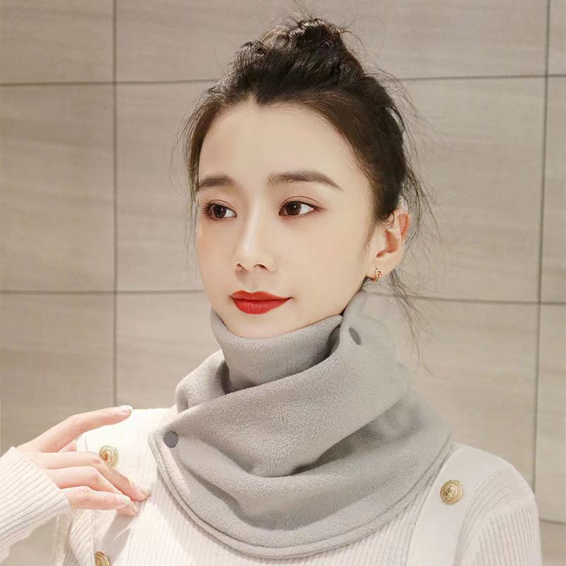 lady wearing Winter Fleece Neck Scarf