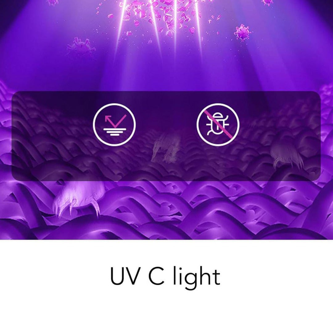UV C Light From Wireless Dust Mite Removal Vacuum Cleaner Absorbing Dust Mites.