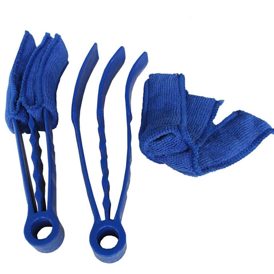 blue Microfiber Window Blinds Brush and an another blue cleaning tool without the microfiber cloth