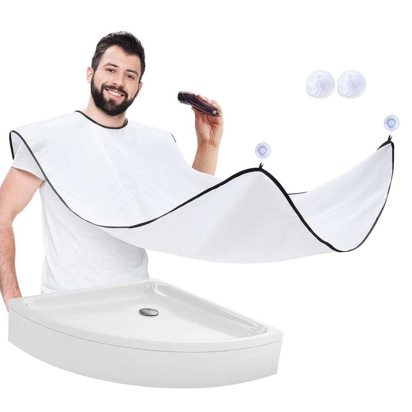 Men's Beard Shaving Apron White.