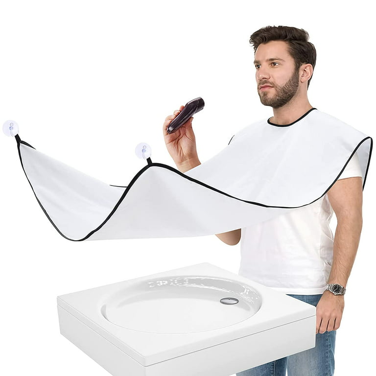 A Man with Beard Shaving Apron.