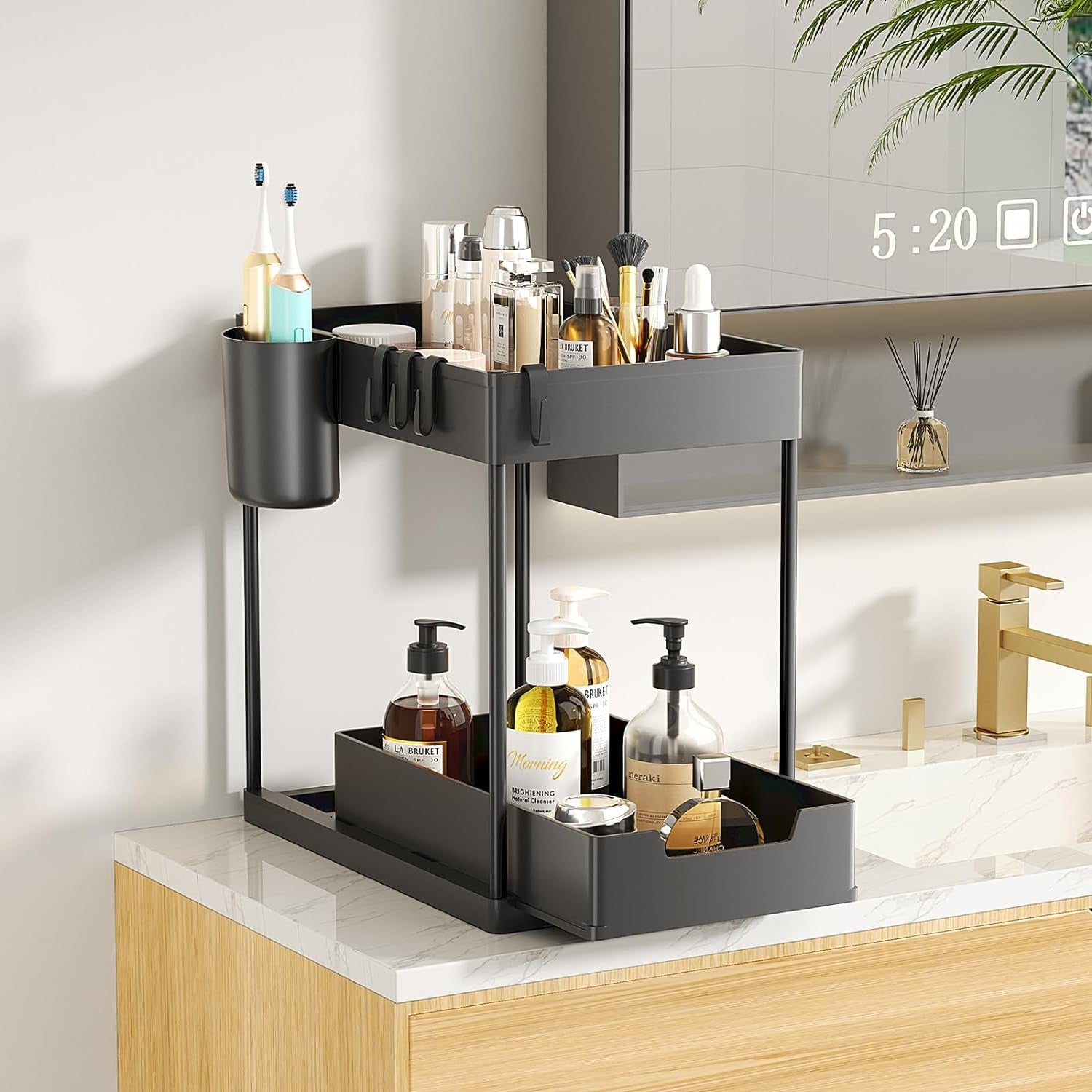 2 Tier Under Sink Organizer in bathroom