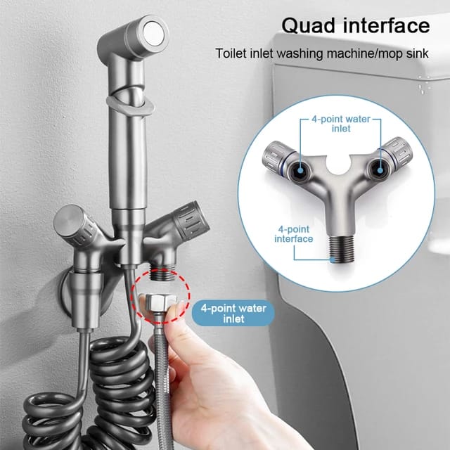 Quad Interface of Bidet Bathroom Faucet.