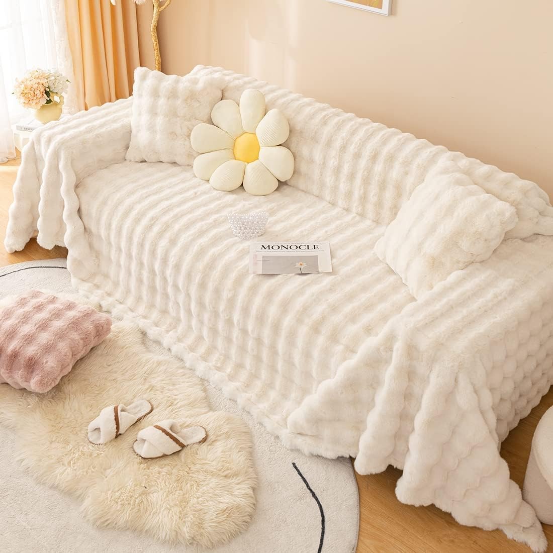 off white Super soft couch cover