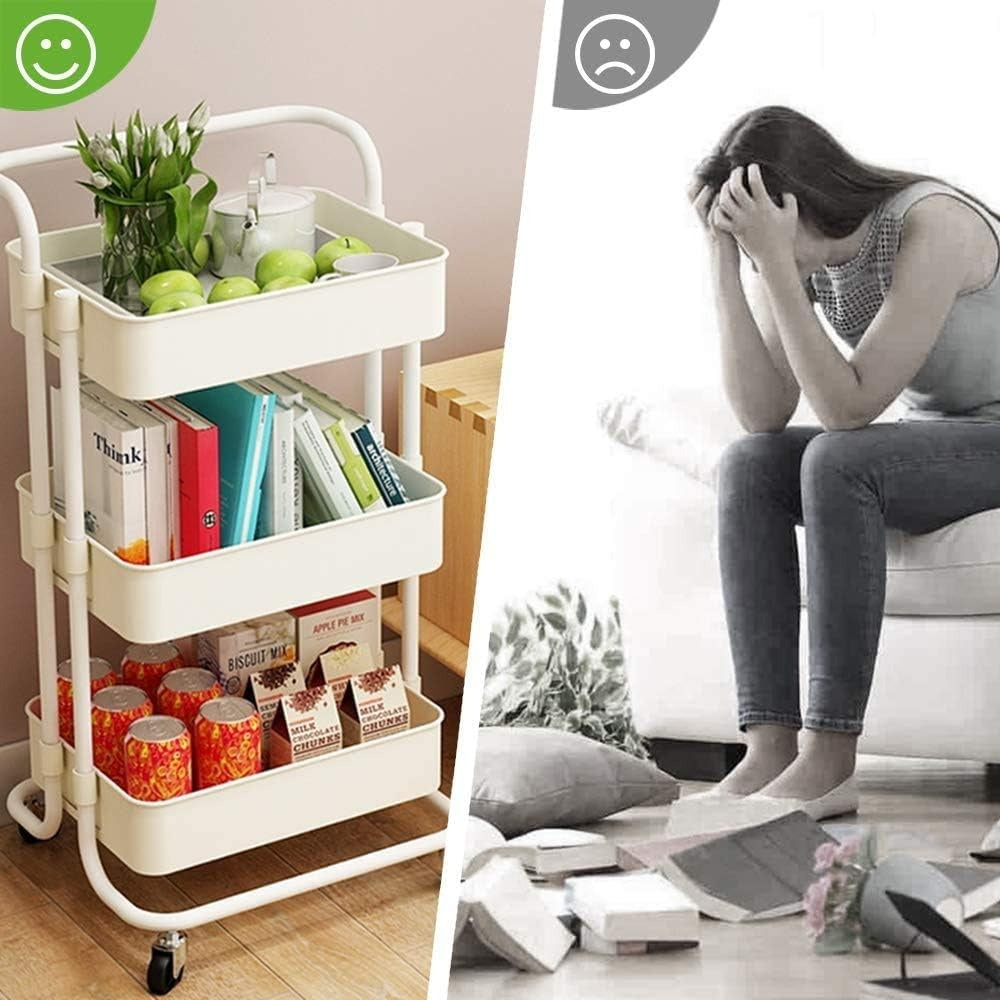 before & after 3-Tier Trolley Cart Organizer