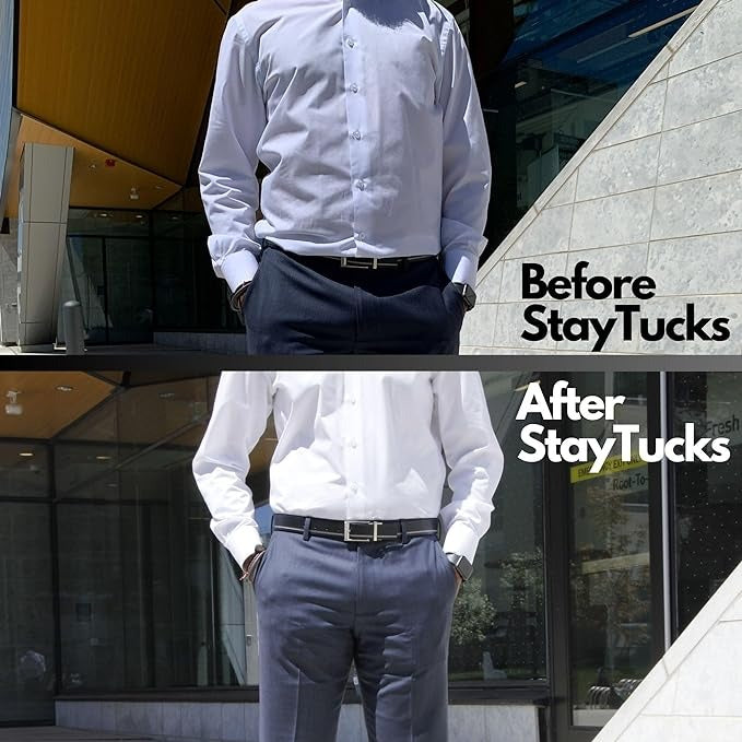 before and after of Elastic Shirt Stay Garters