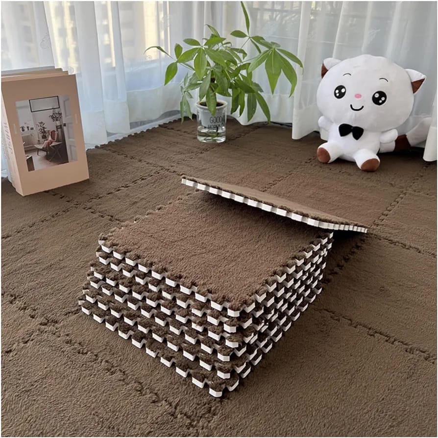 Brown Carpet Tile Floor Mat.