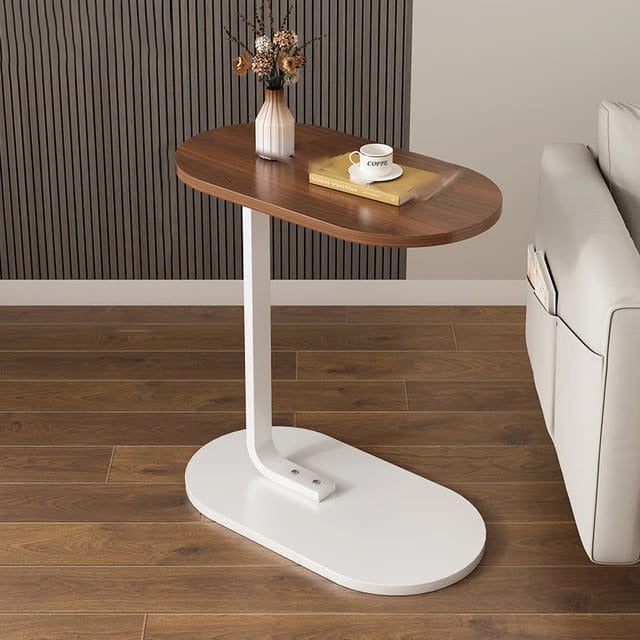 Side Table With Metal Base.