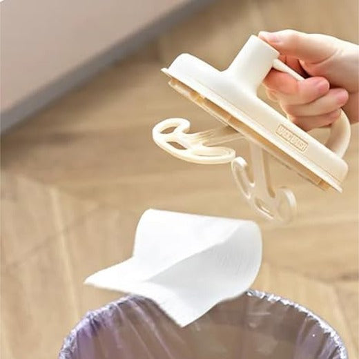 A Man s Holding Cleaning Brush With Replaceable Cleaning Brush Cloths.