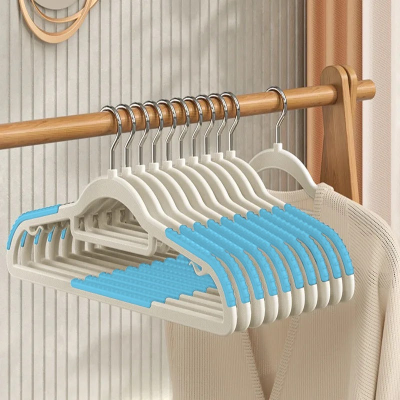 A clothing hangers displaying with various garments.