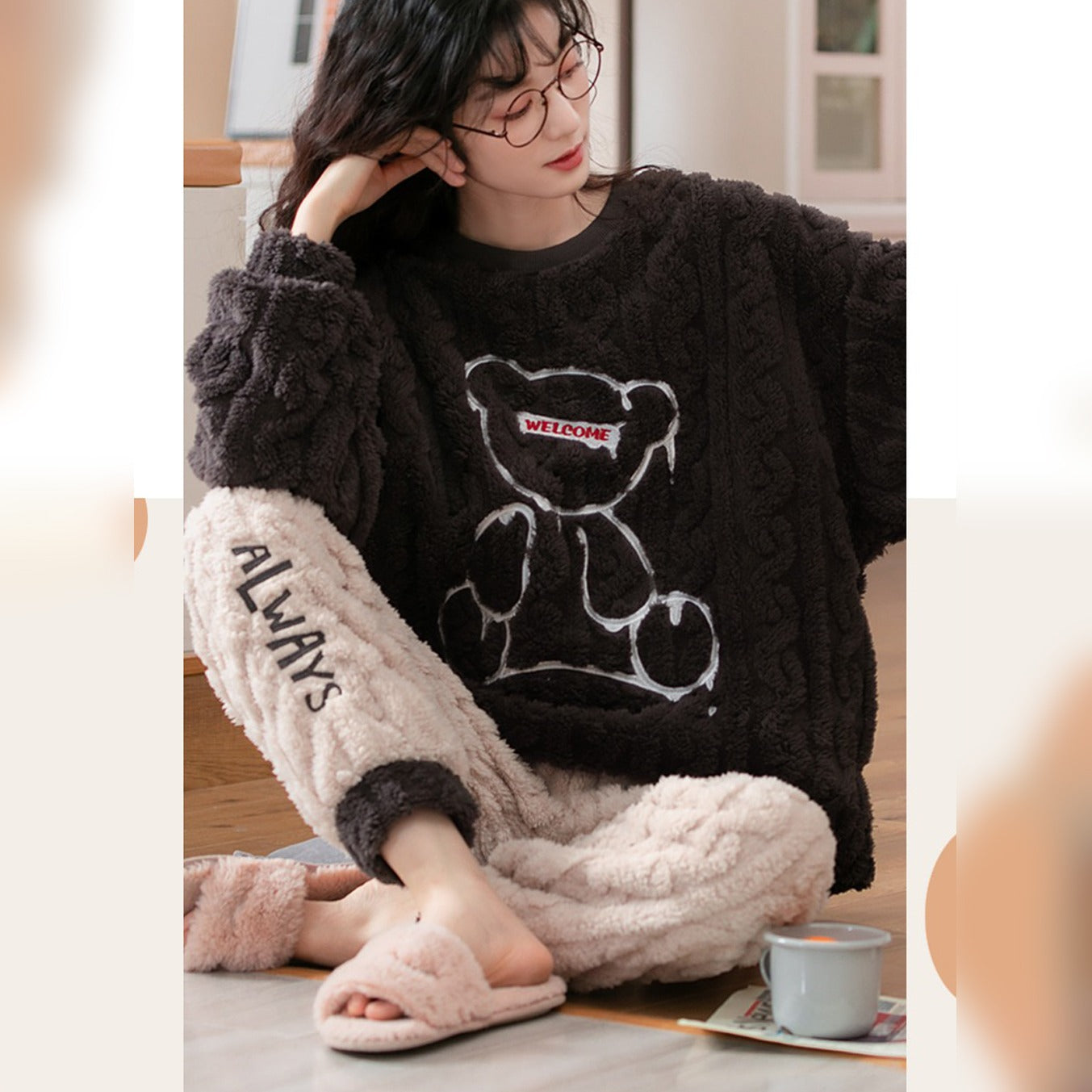 black winter nightwear