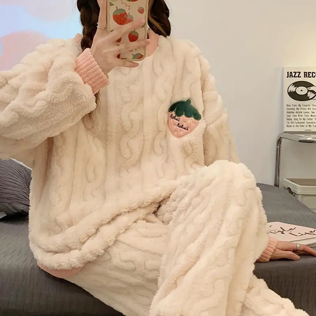 women in pajama winter wear