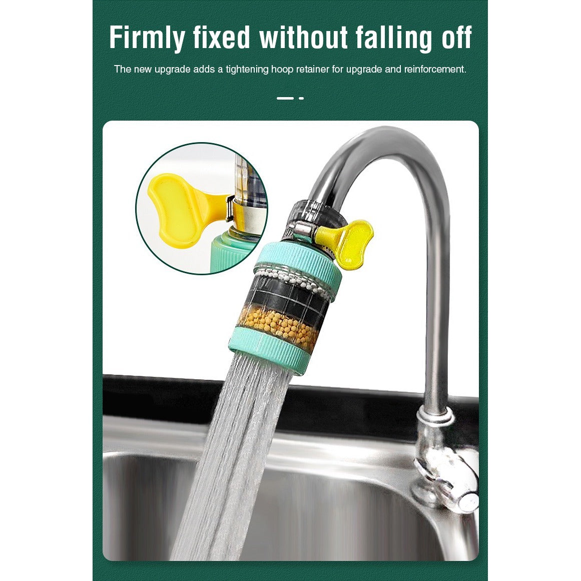 A sleek faucet water purifier designed for kitchen sinks, effectively filtering water for a cleaner and healthier drinking experience