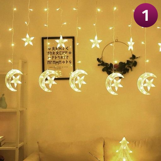 LED Star and Moon String Lights Decorative Ramadan Ambiance Lig