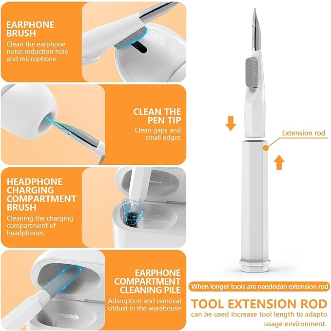 20-in-1 Multi-Functional Cleaning Tools Kit for Keyboards, AirPods, iPhone, Mobile, Computer, Laptop, Camera, Headphones