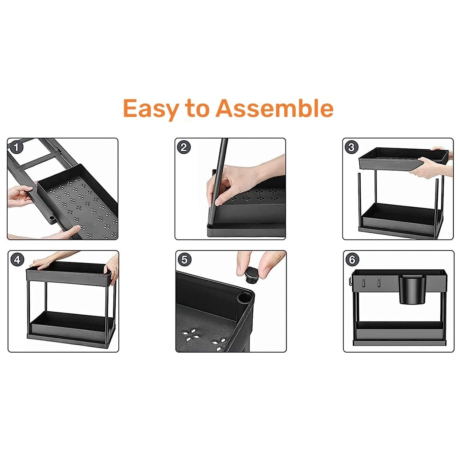 easy to assemble 2 Tier Under Sink Organizer