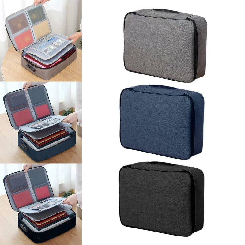 حقيبة تنظيم ملفات مع ثلاث طبقات وقفل أمان