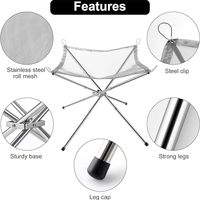 Features of Folding Camping Fire Stand Rack.